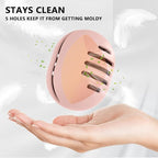 Fauxomor Makeup Sponge Holder,Double-sided 5-line Vented Silicone Beauty Make Up Blender Case for Travel,Shatterproof Make-Up Sponge Travel Case for All Sponges Reuse Easy Carry,Khaki