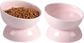 ABRUTY Cat Water Bowl, 16 OZ Ceramic Elevated Cat Bowls, 15° Tilted and Raised Pet Food Dish, Anti Vomiting Protect Pets' Spines and Whisker Fatigue