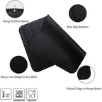 MicoYang Silicone Dish Drying Mat for Multiple Usage,Easy clean,Eco-friendly,Heat-resistant Silicone Mat for Kitchen Counter or Sink,Refrigerator or Drawer Liner Black 4XL 32 inches x 18 inches