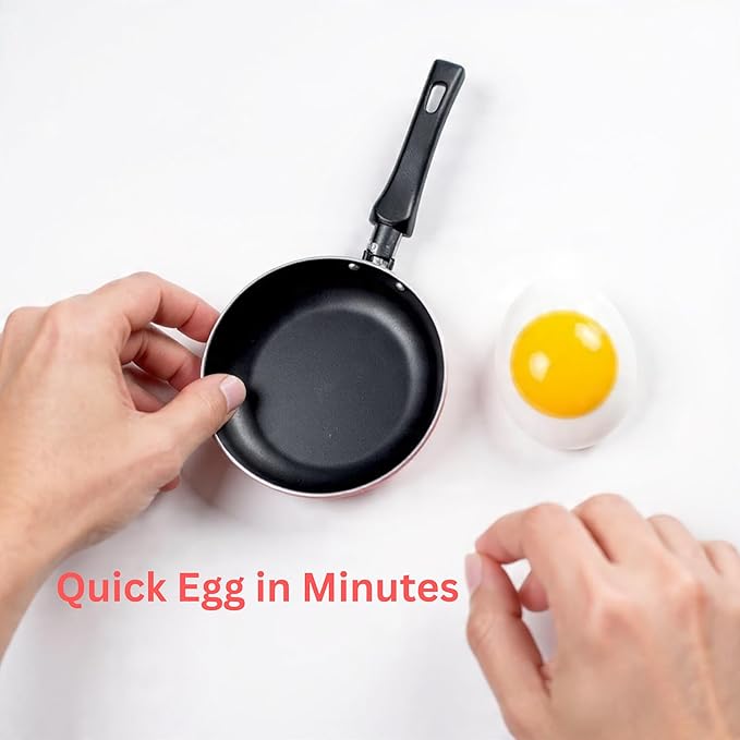 Mini Nonstick Frying Pan 5.5 Inch (14 cm) – Small Omelet Egg Pan for One Person, Compact Non Stick Skillet, Lightweight Easy Clean