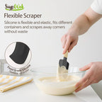 Silicone Spatula Set, Food Grade Rubber Spatula-4 Piece Nonstick Rubber Spatulas, Spoonula, Jar Scraper for Cooking, Baking, Mixing, Frosting - Heat Resistant Up to 600°F (4 Pcs Spatula Black)