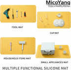 MicoYang Silicone Dish Drying Mat for Multiple Usage,Easy clean,Eco-friendly,Heat-resistant Silicone Mat for Kitchen Counter or Sink,Refrigerator or Drawer Liner Yellow 5XL 36inches x 18inches