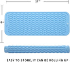 MicoYang Silicone Dish Drying Mat for Multiple Usage,Easy clean,Eco-friendly,Heat-resistant Silicone Mat for Kitchen Counter,Sink,Bar,Bottle,or Cup Light Blue M 17 inches x 6 inches