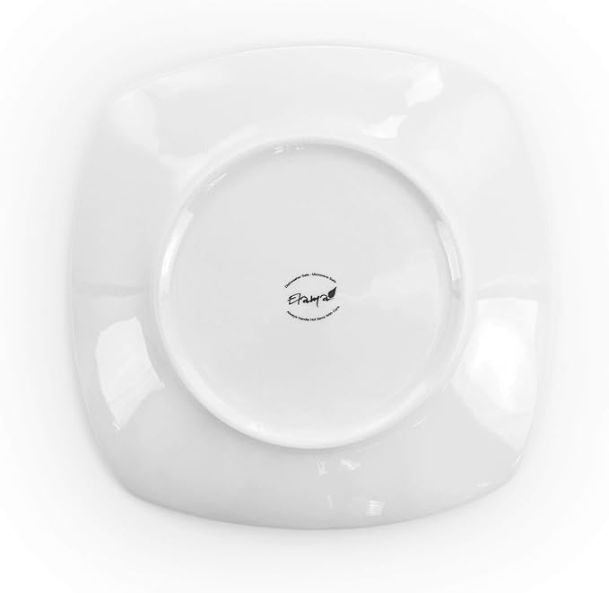 Elama Bishop 16 Piece White Porcelain Dinnerware Set