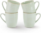 famiware Jupiter Coffee Mugs Set of 4, 13 oz Coffee Mug, Microwave and Dishwasher Safe, Coffee Cups with Handle for Coffee, Tea, Cocoa, Milk, Light Green