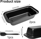 2 Pcs Loaf Bread Pans for Homemade Breads, 2 LB Nonstick Loaf Baking Pans, Carbon Steel for Cakes Sandwich Toast Brownies Sourdough Bread Pan Baking Supplies, with Dough Scraper
