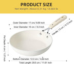 Mini Nonstick Egg Pan, 6.3 Inch Omelet Pan, Small Single Serve Egg Nonstick Skillet, Medical Stone Coating Cookware with Heat-Resistant Handle (16 cm, White)