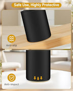sungwoo Glass Cups with Lids and Straws, 4 Pack 16OZ Iced Coffee Cups with Silicone Sleeve, Glass Tumbler with Straw and Bamboo Lid, Home Essential Drinking Set for Juice, Cocktail and Latte Black