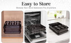 8 Piece Nonstick Stackable Bakeware Set -8 Piece Nonstick Bakeware Set - Easy Storage, 450°F Oven Safe, Durable Design, Muffin, Loaf, Baking Sheets, Round & Square Pan, Roaster; BPA-Free (Dark Brown)