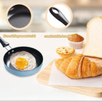 Nonstick Frying Pan 4.9 Inch (12.5cm) Round Egg Pan One Egg Fry Pan Egg Pancake Maker Omelet Mini Dishwasher Safe Cookware Small Egg Skillet, PFOA Free, Portable Pan for Stove Gas Induction Hob