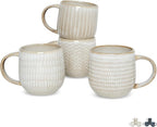 Bosmarlin Ceramic Coffee Mug Set of 4, 17 Oz, Coffee Cups with Big Handle, Microwave and Dishwasher Safe (Brown, 17 Oz)