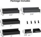 Magnetic Spice Rack for Refrigerator,5 Pack Magnetic Shelf,Fridge Magnet Organizer with Paper Towel Holder,Fridge Organizers and Storage Black(5 Pack)