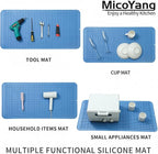 MicoYang Silicone Dish Drying Mat for Multiple Usage,Easy clean,Eco-friendly,Heat-resistant Silicone Mat for Kitchen Counter or Sink,Refrigerator or Drawer Liner Lichen BlueL 5XL 36inches x 18inches