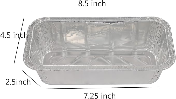Loaf Pans [25 Pack] 2Lb Heavy Duty Disposable Aluminum Foil Premium Bread Tins Standard Size - 8.5" X 4.5" X 2.5" Perfect for Homemade Cakes & Breads