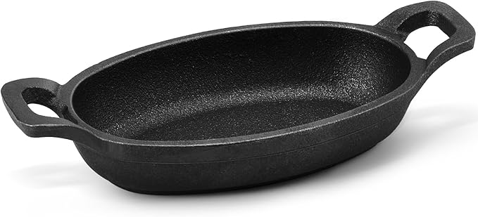 Uiifan 1 Piece Mini Cast Iron Skillet Set, Individual Serving Oven & Stovetop Pans for Baking, Roasting, Grilling & Appetizers for Parties, Restaurants & Home Kitchens