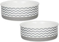Bone Dry Ceramic Pet Collection Chevron, Medium Set, 6x2, Gray, 2 Piece