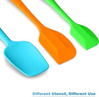 Silicone Spatula 3‑Piece Set Heat Resistant 600°F Non‑Stick Rubber Spatulas with Stainless Steel Core ALLWIN HOUSEWARE Large Spatula, Spoonula & Mini Spatula for Cooking & Baking, Multicolored