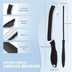 TQRR Hard Bristle Crevice Cleaning Brush-Thin Gap Scrub Brush, Small Cleaning Brush, Grout Brush, Kitchen Brush, Cleaning Tools for Toilet, Bathroom, Sink, Home, Household, Window (6, Black)