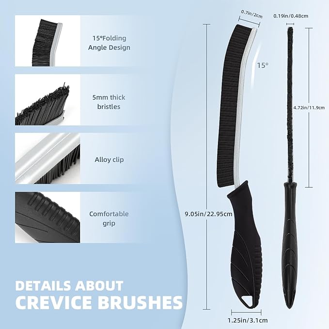 TQRR 3Pcs Hard Bristle Crevice Cleaning Brush, Scrub Brush, Kitchen Sink Cleaning Brush, Grout Brush, Corner Brush Cleaning Tools for Toilet, Bathroom, Gap, Home, Household, Window (3, Grey)