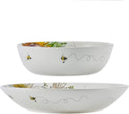 Fitz and Floyd Emi's Garden Floral Set of 2 Serving Bowls, 10.5 Inch, 8.5 Inch