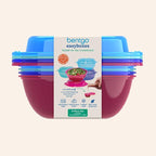 Bentgo Easyboxes Salad-to-Go Containers - 8-Piece Set: 4 Bowls, Leak-Proof Dressing Cups Built-In & 4 Fitted Lids Seal in Freshness; Reusable/BPA-Free for Salad, Pasta, & Cereal (Jewel Brights)