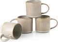Coffee Mug Set for 4-12oz Ceramic Mugs for Coffee, Tea, Cocoa, Milk, Microwave & Dishwasher Safe, Stoneware Drinkware Set, Beige