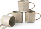 Coffee Mug Set for 4-12oz Ceramic Mugs for Coffee, Tea, Cocoa, Milk, Microwave & Dishwasher Safe, Stoneware Drinkware Set, Beige