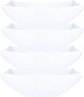 PLASTICPRO Disposable 128 ounce Square Serving Bowls, Party Snack or Salad Bowl, Extra Large Plastic Elegant White Pack of 4