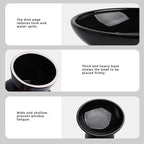 6.2 Inch Extra Wide Elevated Ceramic Cat Bowls, Food and Water Bowl Set for Elder Big Cats Small Dogs, Raised Design for Pet Easy Eating, Protect Cat's Spine Set of 2(Black)