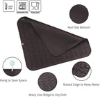MicoYang Silicone Dish Drying Mat for Multiple Usage,Easy clean,Eco-friendly,Heat-resistant Silicone Mat for Kitchen Counter or Sink,Refrigerator or Drawer Liner Coffee 2XL 24 inches x 18 inches