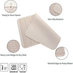MicoYang Silicone Dish Drying Mat for Multiple Usage,Easy clean,Eco-friendly,Heat-resistant Silicone Mat for Kitchen Counter or Sink,Refrigerator or Drawer Liner Tapioca 3XL 28 inches x 18 inches