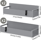 4 Pack Magnetic Spice Rack Organizer for Refrigerator and Oven, Dark Grey Fridge Organizers and Storage for Kitchen