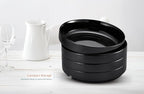 KooK Pasta Bowl, Bowl Plate, Low Bowl, Plate Bowls, Ceramic Large Shallow Bowls, Microwave and Dishwasher Safe, Great for Soups and Salads, Glossy Porcelain, 47 oz, Set of 4, Black