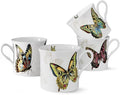 Ceramic Coffee Mugs Set of 4, 12 Oz Butterfly Pattern, Microwave and Dishwasher Safe, Comfortable Handles, Gifts for Women and Men, for Coffee, Tea, Latte, Cappuccino