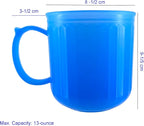 Plastic Coffee Mug 4 set Microwave and Dishwasher Safe - BPA Free Reusable Cups 13 oz - Unbreakable Thick Wall Bulk Coffee Mugs for Kids Kitchen Home Outdoor Camper Nautical
