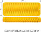 MicoYang Silicone Dish Drying Mat for Multiple Usage,Easy clean,Eco-friendly,Heat-resistant Silicone Mat for Kitchen Counter,Sink,Bar,Bottle,or Cup Yellow M 17 inches x 6 inches