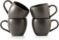 Coffee Mugs Set of 4, Stoneware 18 oz Coffee Mugs for Cappuccino Latte Cocoa and Tea, Ceramic Coffee Cups with Handle,Black Mugs for Housewarming Gifts, Microwave and Dishwasher Safe