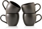 Coffee Mugs Set of 4, Stoneware 18 oz Coffee Mugs for Cappuccino Latte Cocoa and Tea, Ceramic Coffee Cups with Handle,Black Mugs for Housewarming Gifts, Microwave and Dishwasher Safe
