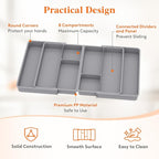 Lifewit Expandable Utensil Organizer for Kitchen Drawer, Adjustable Cooking Silverware Tray, Plastic Cutlery Flatware Holder, Spatula Tools Gadgets Storage Divider, 53-91 x 43cm, Plastic, Gray