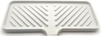 Happitasa Silicone Soap Dish Tray and Sponge Holder with Drain Chute and Feet | 3-Way Sloped Design | Bathroom and Kitchen Sink Organizer Caddy (Light Grey, 10"x4", 7.8 Ounces)