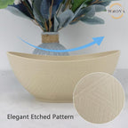 Wrova 65oz Big Wheat Straw Bowls - Large Salad Bowls set of 6 - Unbreakable Serving Bowl Sets - Microwave & Dishwasher Safe Bowl Sets for Cereal,Salad,Fruit - Beige