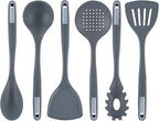 Met Lux Kitchen Utensil Sets, 10 Silicone Utensil Sets- 6 Pieces Per Set, High-Heat Tolerance, Dark Gray Silicone Kitchen Utensils, For No-Stick Cookware - Restaurantware