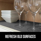 GORILLA GRIP powerGRIP Drawer Shelf and Cabinet Liner, Thick Strong Hold, Non-Adhesive Liners Protect Kitchen Cabinets and Cupboard, Bathroom Drawers, Easy Install, Breathable Mat, 12" x10', Charcoal