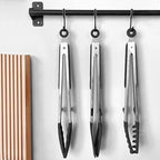 Tongs for Cooking, 12" Kitchen Tongs with Silicone Tips, Food Grade Serving Tongs Set of 3, Black