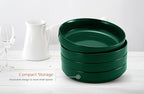 KooK Ceramic Large Pasta Bowls, Microwave and Dishwasher Safe, Great for Soups and Salads, Shallow Serving Bowls, Glossy Porcelain, 47 oz, Set of 4, Hunter Green