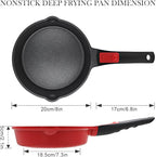 Small Frying Pan Nonstick, 8 Inch Non Stick Egg Skillet, Omelette Pan Non Toxic, Mini Pans for Cooking, Induction Cookware, Compatible with All Stoves, Detachable Handle, Oven Safe, Red