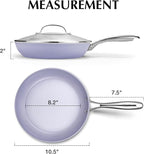 KOCH SYSTEME CS Frying Pan with Lid, 10 Inch Frying Pan with Nonstick Ceramic Coating, Nonstick Fry Pans with Lid, Oven Safe Skillet, Induction Compatible, Purple