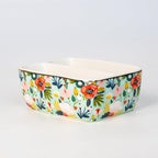 2 Compartments Ceramic Sponge Holder for Kitchen Sink, Cute Floral Pattern Countertop Dish Sponges Holder Soap Sink Organizer Caddy Farmhouse Home Kitchen Decor Mint Flowers