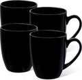 Urbanstrive 16 oz Large Coffee Mugs Set of 4 Ceramic Coffee Mug White Coffee Cups Tea Cups Idea Gift for Women Men House Warming Gifts New Home Office, Black 4 Pack