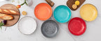Melamine Pasta Bowls Set,6 Piece 9.25 inch Vintage Melamine Pasta/Salad/Ramen/Noodle/dinner/Fruit Bowls, Set of 6,Unbreakable Large Shallow Serving Bowls set,Cool Grey…